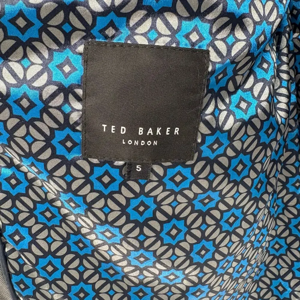 TED BAKER London Charcoal Gray Dylan‎ Trim Fit Quilted Down Sleeveless Vest 5 XL
